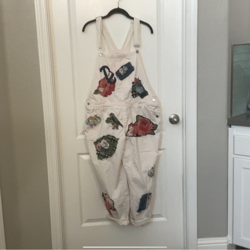 Artisan overalls, one-of-a-kind, .designed and applied by the artist by hand.